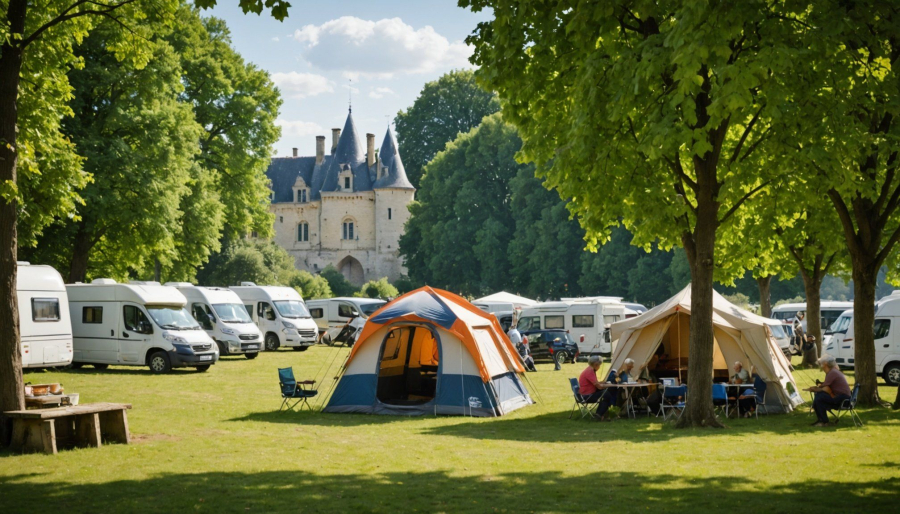Historisch genieten op een camping in chinon, frankrijk